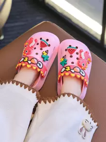 可爱恐龙男女通用婴儿 PVC 木屐花园鞋 - 舒适防水，适合 0-5 岁儿童 - 粉色 - 查看 5