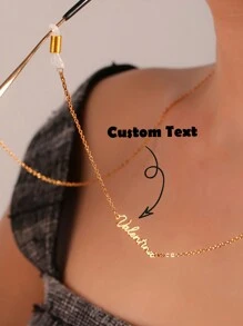 Personalized Simple Name Glasses Chain For Women And Men, Stainless Steel Personalized Sunglasses Chain, Mask Lanyard, Suitable For Valentine's Day Gift, Best Commemorative Jewelry