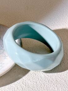 1pc Women Elegant Popular Asymmetrical Shape Minimalist Bracelet, Versatile For Daily Wear - Blue - View 8