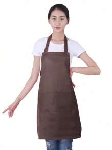 1Pc Oil-Proof With Pockets Kitchen Apron, Simple Style Black Apron With Pockets, Dirt-Resistant Waist Apron And Waist-Length For Cooking, Catering Men And Women Kitchen Supplies Fashionable Kitchen Workwear, Kitchen Supplies, Bathroom, Home, Household, Supplies
