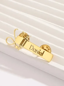 Custom Elegant Nurse & Doctor Name Badge Brooch Stainless Steel With Chic Syringe & Stethoscope Design For International Nurses Day & Nurse Accessories For Work Jewelry Gifts - As Shown - View 4