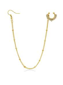 CIZME 1Pc/Set Fake Septum Rings Septum Piercing Nose To Ear Chain Jewelry Rhinestone-Stud Dangle Nose Chain Piercing Jewelry Faux Nose Ring Chain Non Pierced Clip On Dangle Septum Earrings For Women