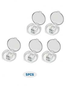 8 pièces de pince nasale magnétique anti-ronflement en silicone, un appareil de réduction du ronflement confortable pour les hommes et les femmes, livré avec un boîtier de rangement pour améliorer la qualité du sommeil, portable et adapté aux voyages en famille, et sert d'aide au soulagement du ronflement
