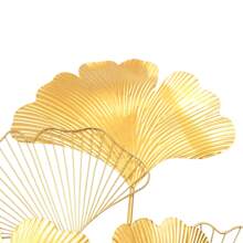 YUNRUX Feuille de Ginkgo à suspendre au mur, décoration murale en métal, art mural moderne, paysage créatif, décoration murale, feuilles de ginkgo en métal, image décorative, décoration d'image en métal