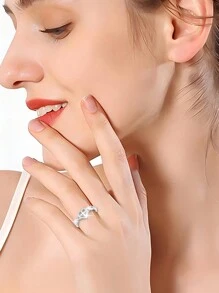 Anillo de Body completo con corazón de plata de ley 925 con la letra en inglés "Con Dios todo es posible", accesorio cotidiano