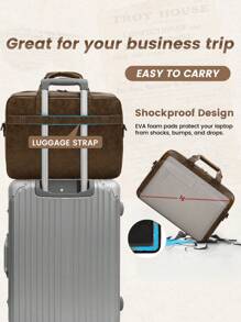 NEWHEY 16英寸男士真皮笔记本电脑包,复古斜挎包,大号单肩办公笔记本电脑包,复古学院风双肩包,适合工作、商务、旅行、夏季、春假、送礼、复古风、笔记本电脑包、钱包收纳包、圣经包 - 彩色 - 查看 6