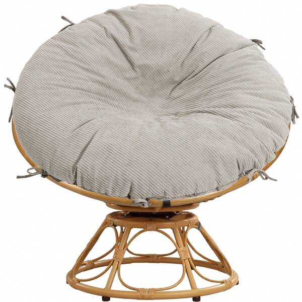 Papasan Chair Cushion Replacement Velvet Cover, Removable Soft Plaid Papasan Cushion Covers With Zipper And 8 Ties For Round Chair Cushions