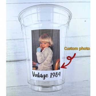 10/20pcs Custom Photo Party Decorative Stickers, Birthday, Customizable Stickers, Create Your Own Text, Personalized Birthday, Customized Cup Stickers Accessories, Essential Party Supplies, Gifts For Family, Friends, Holiday Items, Restaurant & Kitchen Tools, Can Be Stuck On Any Smooth Surface, Waterproof, Scratch-Resistant, No Color Difference - Suitable For Christmas, Birthday, Halloween, Thanksgiving, Ramadan, Valentine's Day, Easter And Various Holidays, Parties,Multi-Functional,Adjustable, Ornamental,Reusable,Exquisite,Adorable,High-Quality,Modern,Colorful,Cute,Comfortable,Stylish,Custom,Personalized,Unique,Ideal Gifts For Him,Ideal Gifts For Her,Boyfriend,Girlfriend,Dad,Mom,Family,Friends,Son,Daughter,Office,Tea Room,School,Home,Home Refresh,Customized Stickers