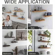 Floating Shelf Bracket 8 Inch, Shelf Brackets Stainless Steel Solid L Bracket For Wall, Kitchen, Nursery, Fireplace Mantel, Bookshelves, Bar Wall Shelves 6 Pack
