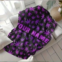 Manta de forro polar personalizada con hoja de arce púrpura decorativa. Manta suave y acogedora con estampado de hojas púrpuras, ideal para sofá, cama, coche, salón, dormitorio, baño y comedor. Es un regalo perfecto para él, ella, novio, novia, papá, mamá, familia, amigos, hijo, hija, para aniversarios, Día de la Madre, cumpleaños, San Valentín, graduación, Día del Padre, Día del Niño, bodas y calentamiento de hogar.