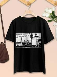 Women's Bakersfield T-Shirts Cute Trendy Comfortable Tees - Black - View 2
