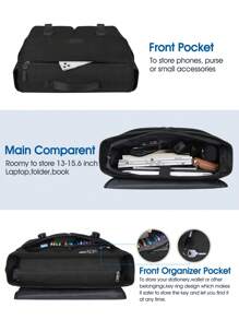 NEWHEY Men's 15.6 Inch Backpack, Modern Design, Multi Pocket, Computer, Suitable For Work, Travel, College Commute, Adjustable Strap, Padded Compartment. - Multicolor - View 4