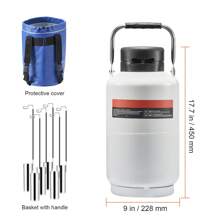 Liquid Nitrogen Tank, 3-20 L Aluminum Alloy Liquid Nitrogen Container, LN2 Tank Dewar With 6 Canisters And Carry Bag With Straps, Cryogenic Tank For Beauty Industry, Seminal Fluid Preservation, Scientific - 3 L - View 9