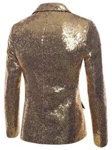 2 pezzi Set Tuta Glitterata - Blazer e Pantaloni, Outfit per Esibizione sul Palco di Discoteca per Presentatore, Fotografo