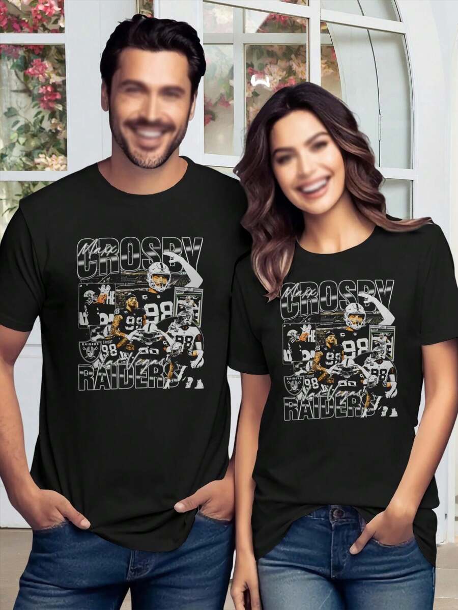 Women's Maxx Crosby Vintage Bootleg T-Shirt - Stylish Trendy Graphic Tee - Black - View 1