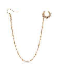 CIZME 1Pc/Set Fake Septum Rings Septum Piercing Nose To Ear Chain Jewelry Rhinestone-Stud Dangle Nose Chain Piercing Jewelry Faux Nose Ring Chain Non Pierced Clip On Dangle Septum Earrings For Women