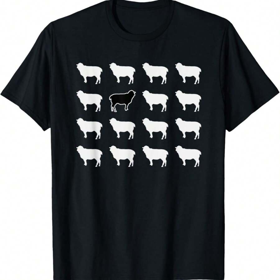 White And 1 Black Sheep, Funny, Jokes, Sarcastic Sayings T-Shirt - Black - View 1