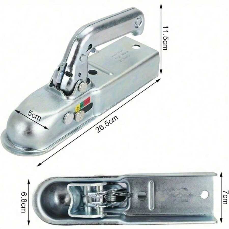 Quick - Fit 50mm Heavy - Duty Trailer Coupling: Tow Hitch For Light Trailers With 800kg Capacity - Silver - View 1