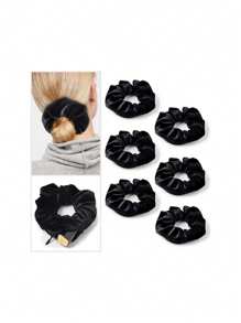 1 pieza Bolsa de almacenamiento de diademas, Mini bolsa de maquillaje, Mini bolsa de almacenamiento de auriculares, Bolsa de almacenamiento de lápiz labial, Diadema con cremallera oculta con bolsillo privado y multifunción, Esencial de viaje, Accesorio grande para mujeres y niñas - Coletero negro invisible para el cabello