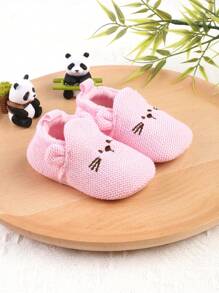 1 paire de chaussures plates élastiques pour bébés avec design de souris de dessin animé, convient pour les tout-petits de 0 à 1 an, adapté au printemps, à l'automne, à l'hiver et à l'été