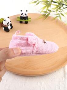 1 paire de chaussures plates élastiques pour bébés avec design de souris de dessin animé, convient pour les tout-petits de 0 à 1 an, adapté au printemps, à l'automne, à l'hiver et à l'été