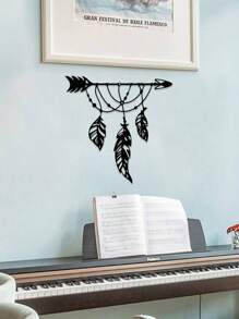 1pc Simple And Elegant Metal Wall Decor - Feather Metal Wall Art Design, Office, And Cafe Decor  Ideal Gift For Holidays, Birthdays, And Antique Collectors, Christmas Home Decor, Perfect For Room Decor