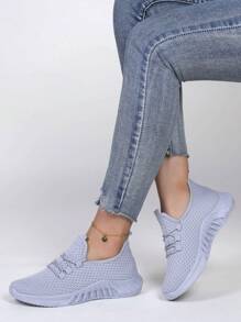 STEPREACH 女士时尚休闲运动鞋，透气轻便网眼春季新品 - 灰色 - 查看 2