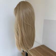 For Party Soft Layered Daily Wear Blended Blonde Dress Up Wigs Wear And Go Wig Rose Mesh Net With Bangs Synthetic Hair Long Straight Natural
