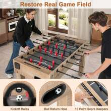 Lifezeal 54 Inches Full Size Foosball Table With Legs 2 Balls & 2 Foldable Cup Holders - Natural Color - View 6