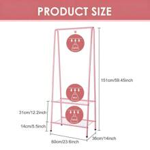 Clothes Rack Heavy Duty Metal Clothes Rack With Shelf Clothes Rack Clothes Rod For Hanging Clothes 60 X 151 Cm - Pink - View 2