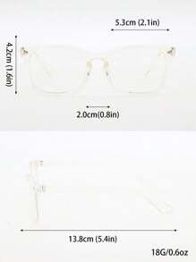 1pc Unisex Round Frame Y2K Futuristic Clear Lens Glasses - Multicolor - View 7