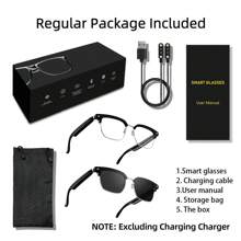 SIMSONLAB Gafas inteligentes de moda, audio inalámbrico con altavoces HD, control por voz para asistente virtual, emparejamiento fácil con un solo botón, patas con función espejo, control remoto para fotografía, sonido estéreo, sensación cómoda de uso, gafas de sol unisex, gafas inteligentes con micrófono, gafas de sol deportivas perfectas para conducir, pescar y excursiones de verano, productos electrónicos de gafas Bluetooth, exquisito regalo de fin de año