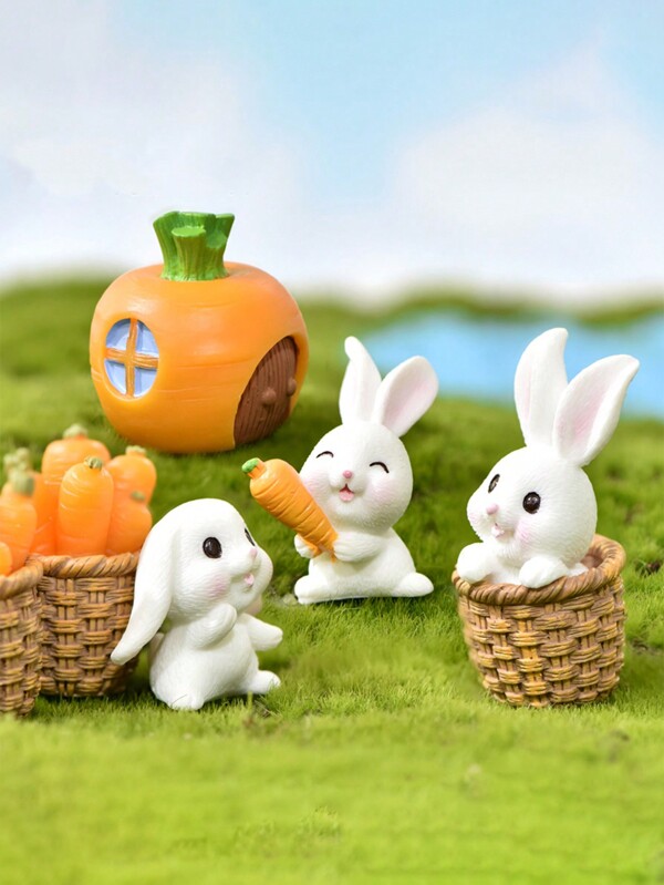 Set de 9 piezas de decoración de conejitos de Pascua, decoraciones de Pascua, suministros de Pascua, decoraciones de Pascua para 2025, set de 5 piezas, accesorios de Pascua, regalos de Pascua, rellenos para canasta de Pascua, adornos de árbol de huevos de Pascua