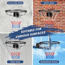 45 CM Basketball Rim Replacement Wall Mounted Basketball Hoop - Black - View 5