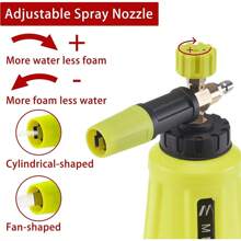 M MINGLE - Pistola de lavado de alta presión, lanzador de espuma, 4,000 PSI con conector rápido de 0.63 cm (1/4 de pulgada), kit de cañón de espuma de lavado de coche con 5 puntas de boquilla, 1 L - pistola de espuma - Ver 3