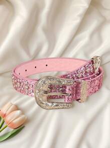 Teenager New Shiny Waist Belt High Quality PU Pants Belt Jeans Decorative Belt - one-size - View 3