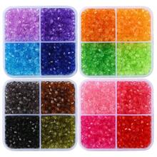 约 1200 件 4 色透明亚克力珠、双锥珠，适用于手链 DIY 珠宝制作