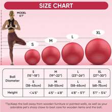 Yoga/Exercise Ball, 5 Size Options, Birthing Ball For Pregnancy, Physical Therapy, Balance, Stability, Fitness, Office Ball Chair, Includes Quick Pump, Multiple Colors - Red - View 3