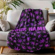 Manta de forro polar personalizada con hoja de arce púrpura decorativa. Manta suave y acogedora con estampado de hojas púrpuras, ideal para sofá, cama, coche, salón, dormitorio, baño y comedor. Es un regalo perfecto para él, ella, novio, novia, papá, mamá, familia, amigos, hijo, hija, para aniversarios, Día de la Madre, cumpleaños, San Valentín, graduación, Día del Padre, Día del Niño, bodas y calentamiento de hogar.