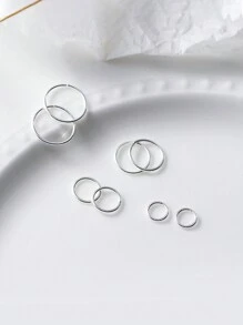 1 par de pendientes de aro de plata de ley 925 para orejas, aros simples para el piercing de orejas y nariz, aros para el labio para mujeres, uso diario para mujeres, el mejor regalo para novias, madres y hermanas