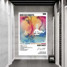 Framed Sedtrans Music Poster  Poster West KIDS SEE GHOSTS Album Cover Canvas Poster Bedroom Decor Landscape Office Room Decor Gift - 裱框 - 查看 5