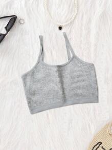 Set de 5 piezas de top tipo bralette sin costuras acanalado para niñas preadolescentes, sujetador deportivo inalámbrico cómodo - Multicolor - Ver 6