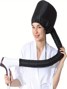 1 pezzo di copricapo regolabile per asciugacapelli in poliestere, intrecciato, inodore, adatto per capelli normali e lisciati, per acconciature, tintura e trattamento dei capelli, portatile, asciugatura rapida