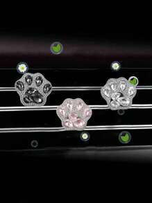1pc Car Air Vent Aromatherapy Rhinestone Cat Paw Cute Air Vent Aromatherapy Giftable Cute Rhinestone Fresh Air Car Aromatherapy - A - 查看 2