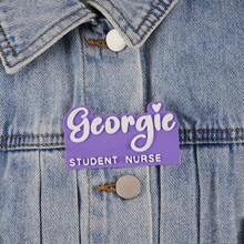 Placa de identificación laboral personalizada y creativa, placa de identificación de enfermera registrada, placa de identificación de enfermera personalizada, placa de identificación personalizada con letras 3D, placa de identificación con nombre magnética - Multicolor - Ver 3