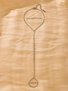 1pc Summer Fashionable Stainless Steel Anklet Chain Sandals Barefoot Beach Jewelry Gifts For Women - Silver - View 4