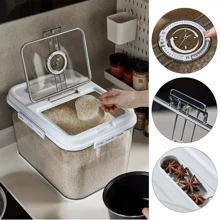 NetHong Airtight Rice DryFood Pet Container Seed Cat Dog Animal Food Storage Bin Baskets,Kitchen Accessaries,Kitchen Organiser,Kitchen Storage,Food Storage Containers,Storage Box With Lid,Kitchen Stuff,Rice Storage - White - View 5