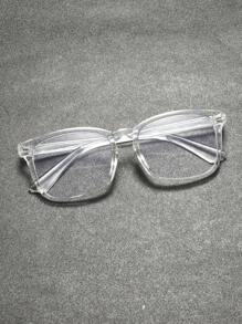 1pc Unisex Round Frame Y2K Futuristic Clear Lens Glasses - Multicolor - View 6