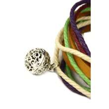 Orchard Leather Wrap Essential Oil Diffuser Bracelet/ Choker Necklace Multi Color Strand Purple Green String Snap Closure Adjustable