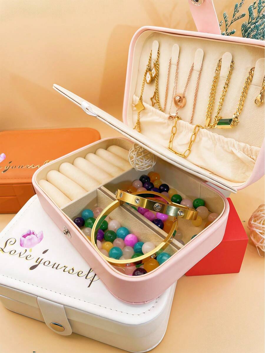Creative PU Leather Mini Jewelry Box - Portable Jewelry Box For Rings, Pendants, Earrings, Necklaces, Bracelets - Suitable For Women & Girls - Great For Travel & Daily Use - Ideal Gift For Birthdays & Holidays
